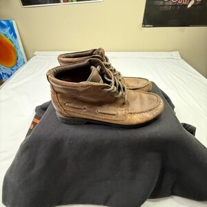 Timberland Mens Brown Leather Lace Up Chukka Boots Size 8.5M